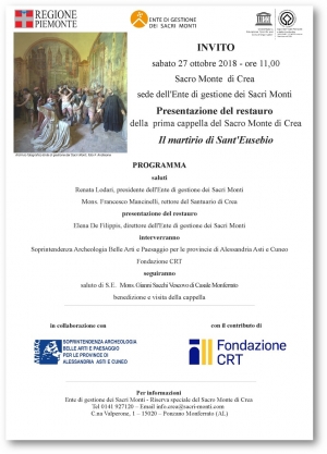 Presentazione del restauro della prima cappella del Sacro Monte di Crea. Il martirio di Sant’Eusebio