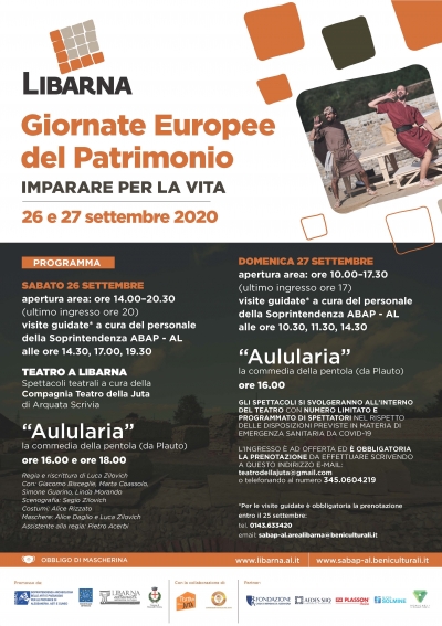 A Libarna &ldquo;teatro nel teatro&rdquo; con &ldquo;Aulularia&rdquo; di Plauto e visite guidate per le Giornate Europee del Patrimonio 2020