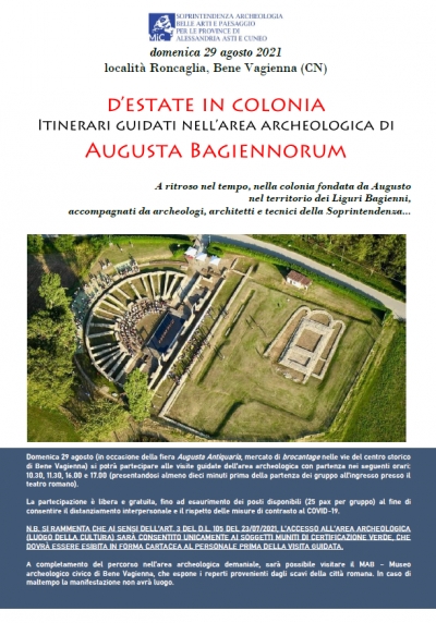 D'ESTATE IN COLONIA -  ITINERARI GUIDATI NELL'AREA ARCHEOLOGICA DI AUGUSTA BAGIENNORUM