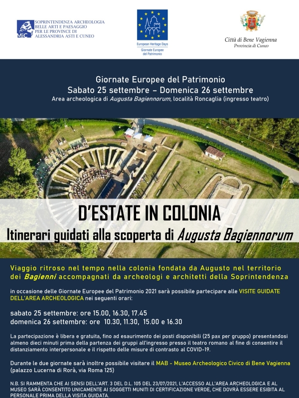 D&rsquo;estate in colonia. Itinerari Guidati alla scoperta di Augusta Bagiennorum