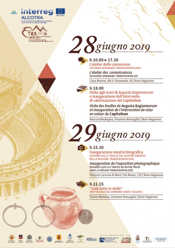 TRA[ce]S Trasmettere Ricerca Archeologica nelle Alpi del Sud - Eventi a Bene Vagienna 28 e 29 Giugno 2019