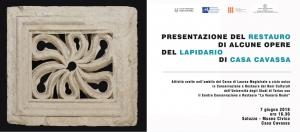 Presentazione del restauro di alcune opere del lapidario di Casa Cavassa