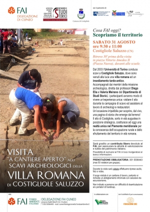 Alla scoperta della villa romana. Visita ‘a cantiere aperto’ del sito archeologico di Costigliole Saluzzo