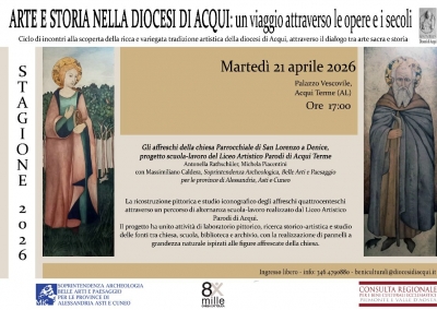 21 aprile 2026 - Arte e storia della diocesi di Acqui: un viaggio attraverso le opere e i secoli
