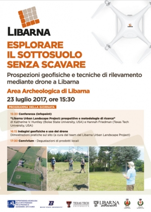 Esplorare il sottosuolo senza scavare. Prospezioni geofisiche e tecniche di rilevamento mediante drone  a Libarna. Conferenza e dimostrazione pratica