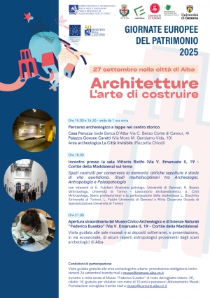 Museo civico archeologico e di scienze naturali &quot;Federico Eusebio&quot;, aree archeologiche urbane, aperture straordinarie, visite guidate, conferenza