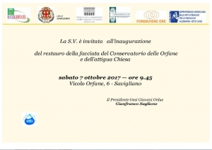 Inaugurazione del restauro della facciata del Conservatorio delle Orfane e dell’attigua Chiesa