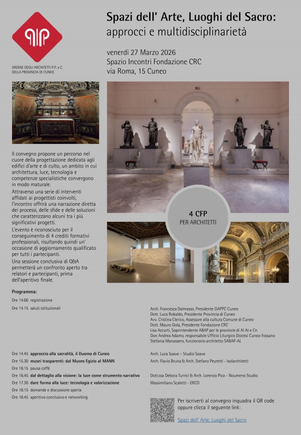 Spazi dell&rsquo; Arte, Luoghi del Sacro: approcci e multidisciplinariet&agrave;